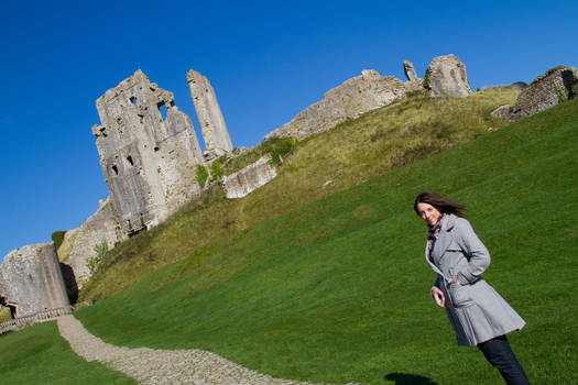 Gillian at Corfe Castle