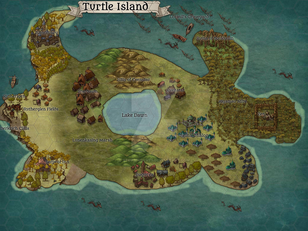 Turtle Island Map by stormwolves on DeviantArt
