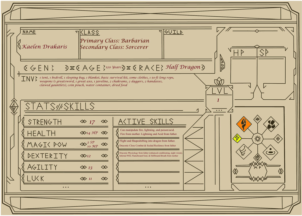 Guild Card Kaelen's Guild Card by stormwolves on DeviantArt