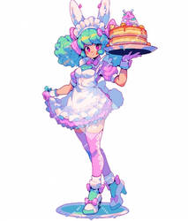 RPG Sprite: Colorful Candycore Bunny-Maid