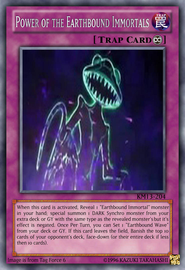yugioh card earthbound immortal Ccarayhua (Ultra Rare) Inflict damage to your opponent equal to the destroyed monsters original ATK. Super Earthbound Immortal Xolotl |
