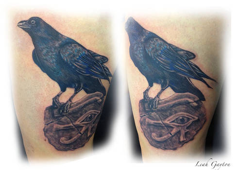 Raven on Stone Tattoo