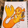 Mermaid Crayon Color Orange