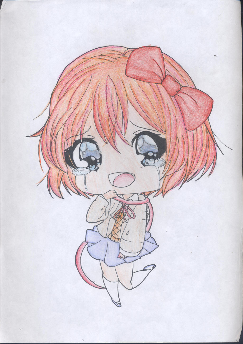 picture Sayori Fanart Chibi hang in there ddlc sayori fanart