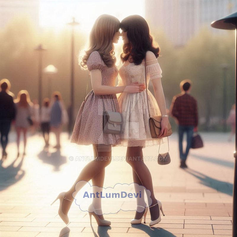Two sissies - kiss in the park by antlumdevi on DeviantArt
