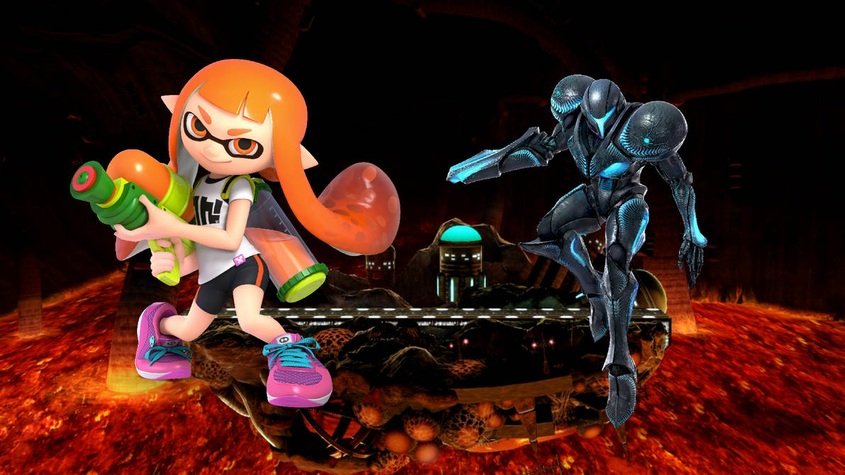 Deviantart Dark Inkling Inkling Girl Vs. Dark Samus by DaquanHarrison22 on DeviantArt