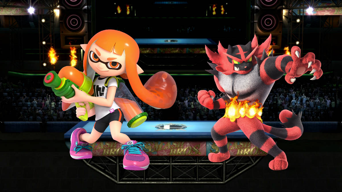 Inkling Girl Vs. Incineroar by DaquanHarrison22 on DeviantArt