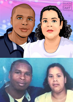 COUPLE Cartoon Portrait (Commission)