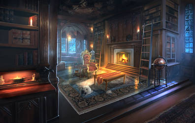 library concept art for Criminal Case