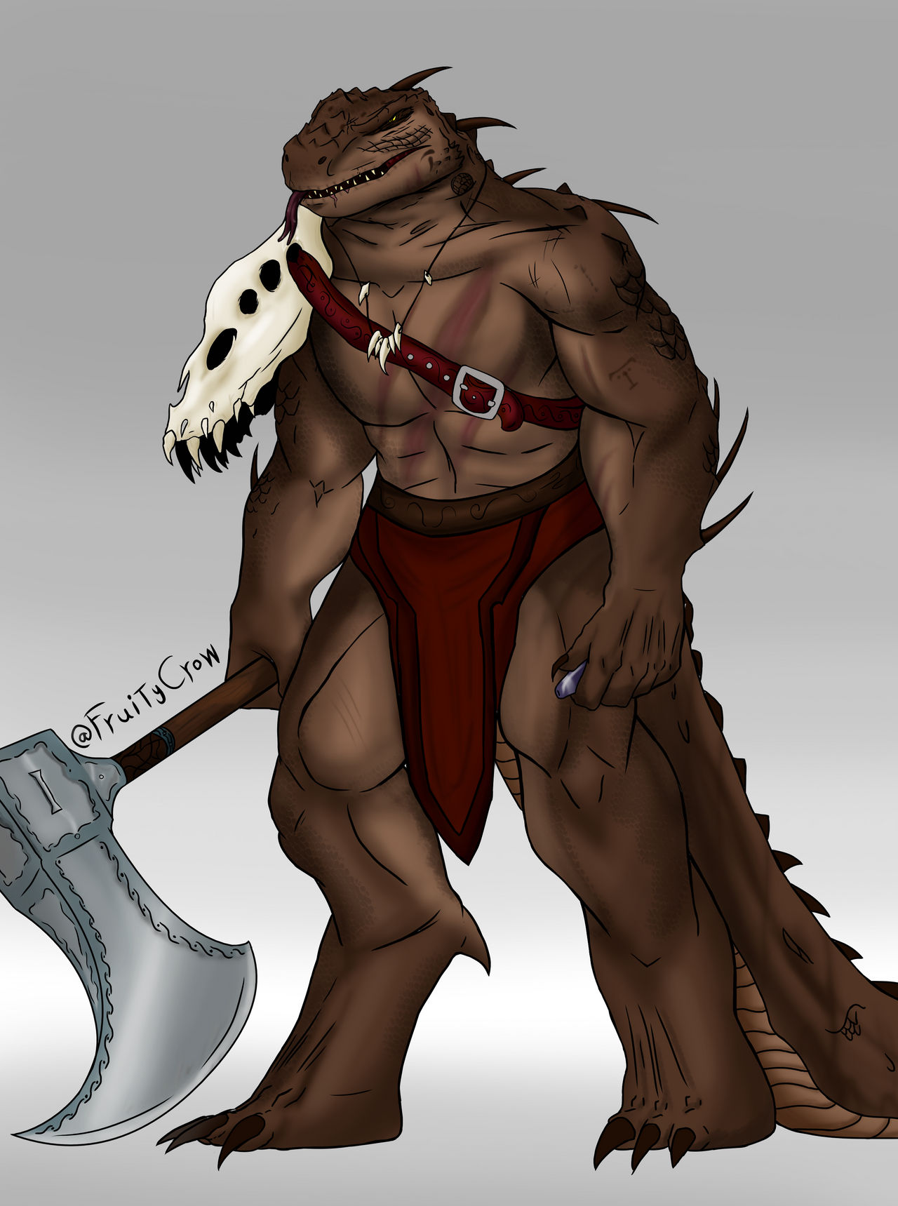 photo D&D Lizardfolk Barbarian lizardfolk barbarian by fruitycrow on