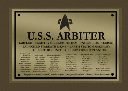 USS Arbiter Dedication Plaque