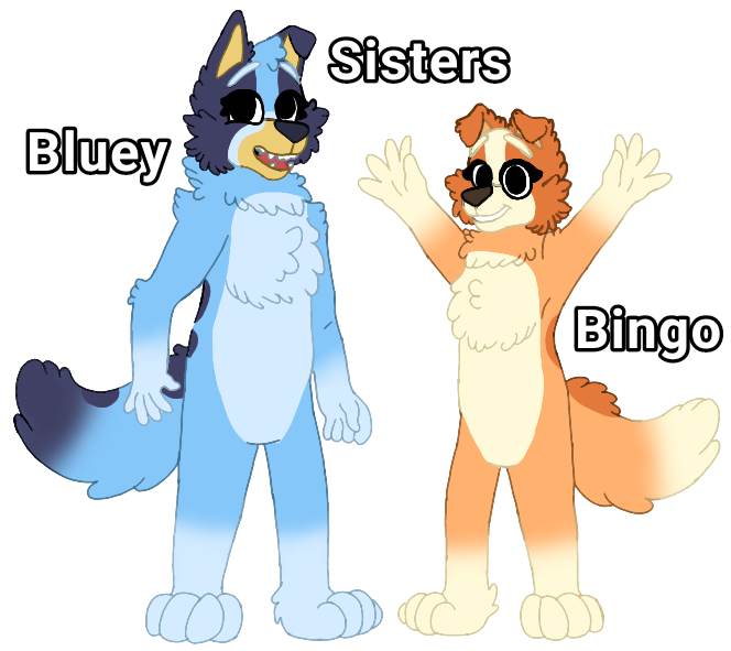 Bluely Bluey and Bingo by EvelinkaBluey on DeviantArt