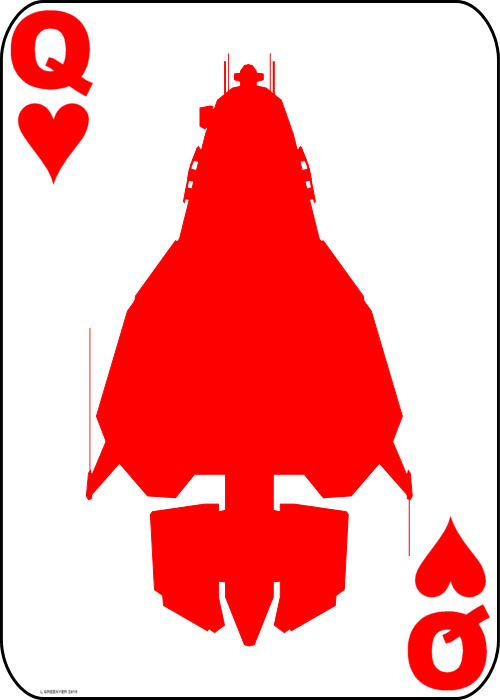 Battleship Queen of Hearts playing card