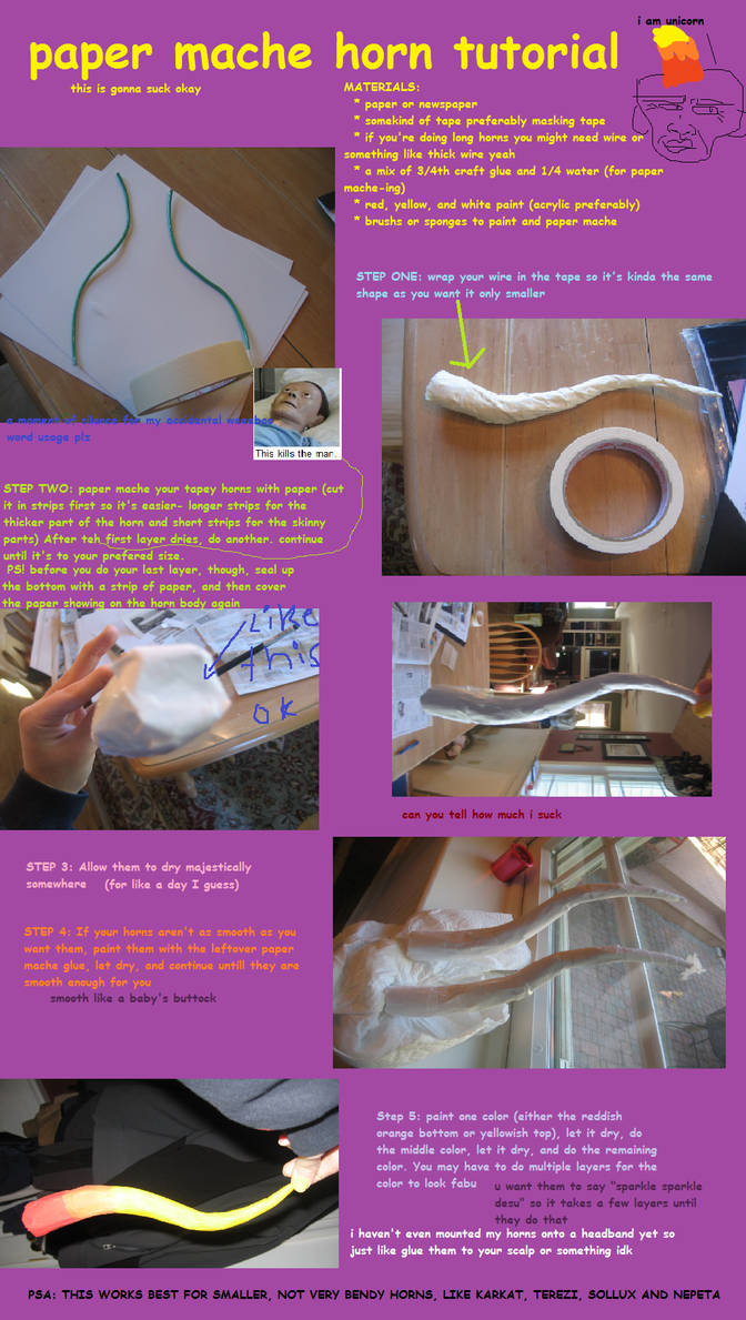 Paper Mache Horn Tutorial by Aorean