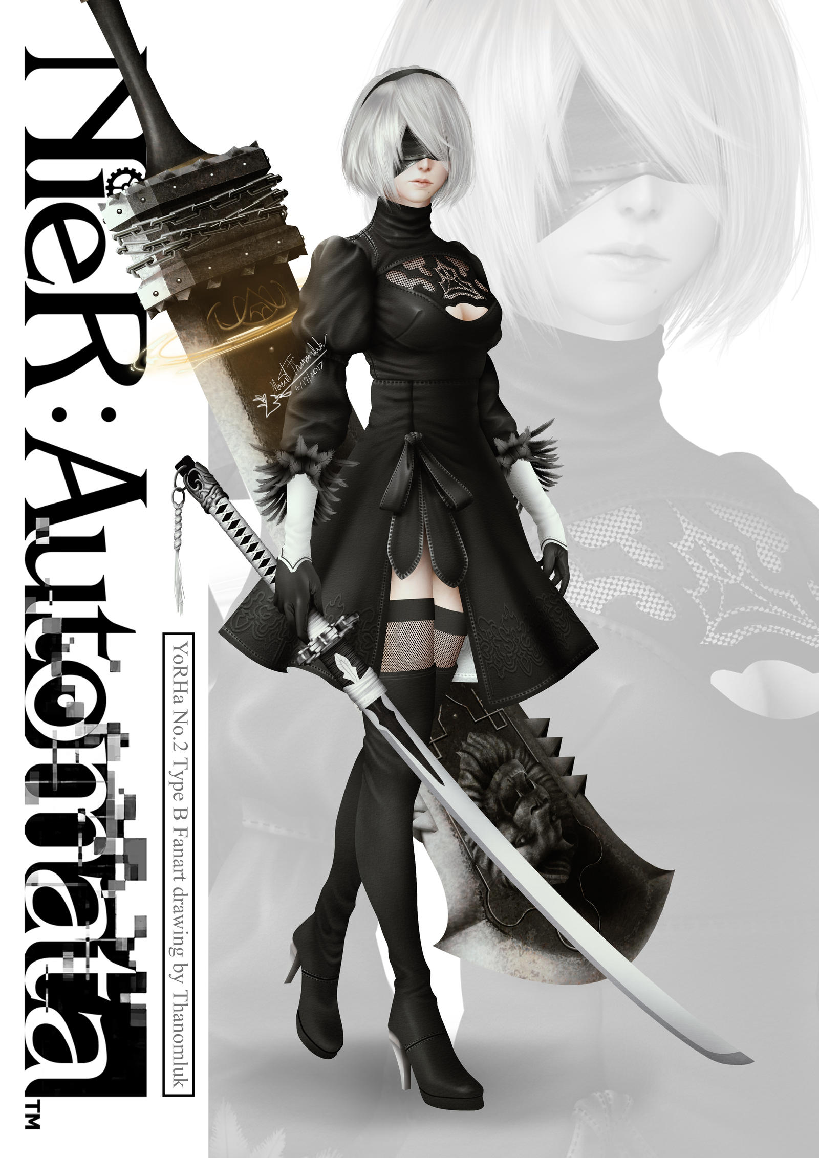 Nier Automata Fan Art Drawing By Thanomluk On DeviantArt nier-automata-fan-art-drawing-by-thanomluk-on-deviantart
