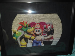 Super Mario RPG Marrymore cutscene cross stitch