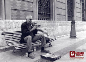Street musician in spain
