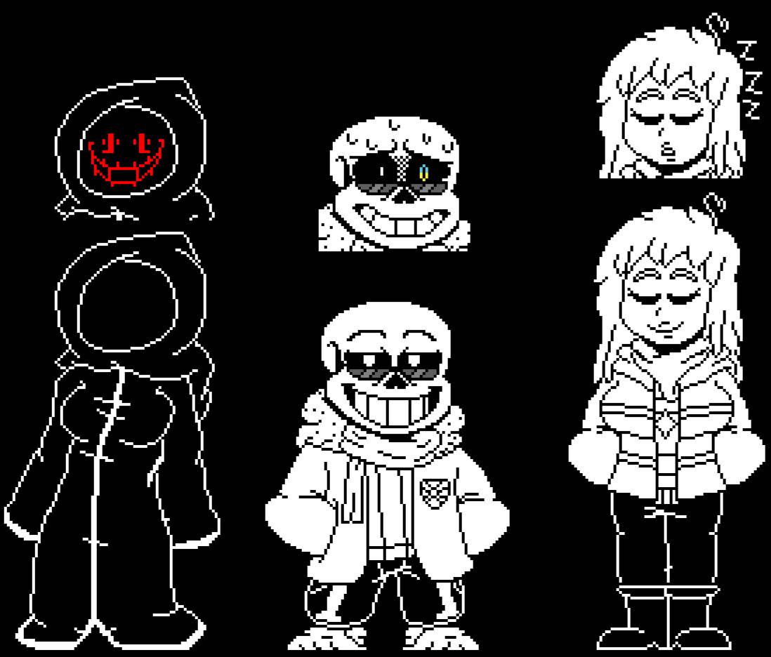 Undertale - Sans (Battle Sprites v2) by ItsJustDiamond on DeviantArt