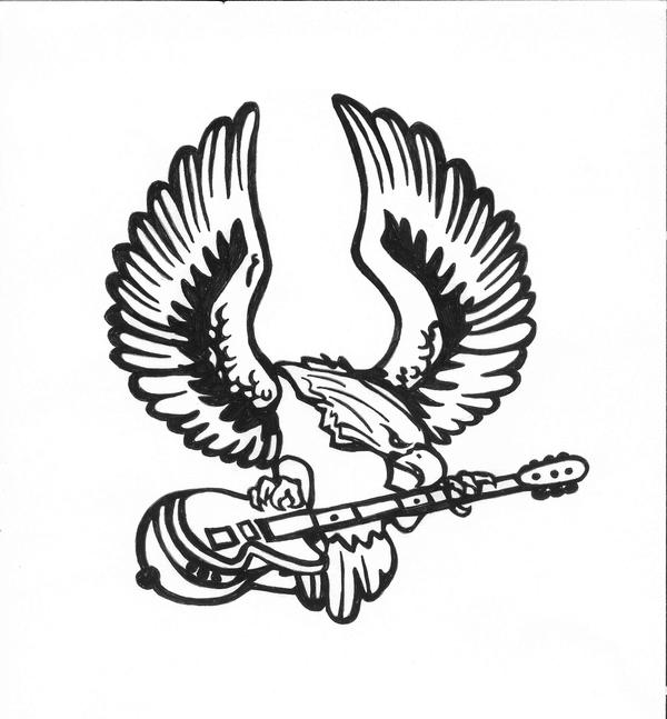 Eagle with a guitar