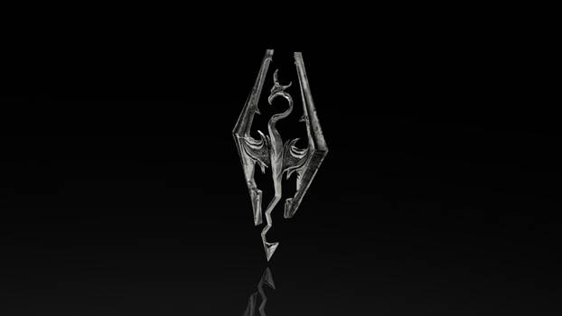 DRAGONBORN Skyrim Elder Scrolls Logo 3D Render