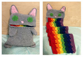 Rainbow Barf Cat Scarf