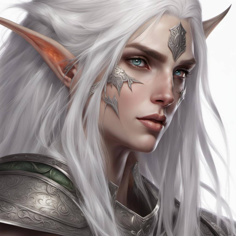Silver Elf Elf warrior with silver eyes and white hair #1 by Bumblebeezzzz on ...