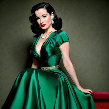 Dita Von Teese Glam Green Pin Ups (5)