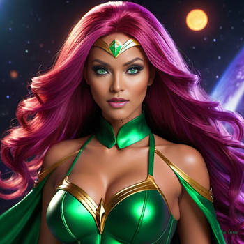 Titans Pin Up Art- Starfire (3)