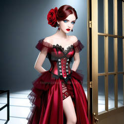 Gothic Red Vogue Photoshoot 3