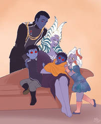 A blue family