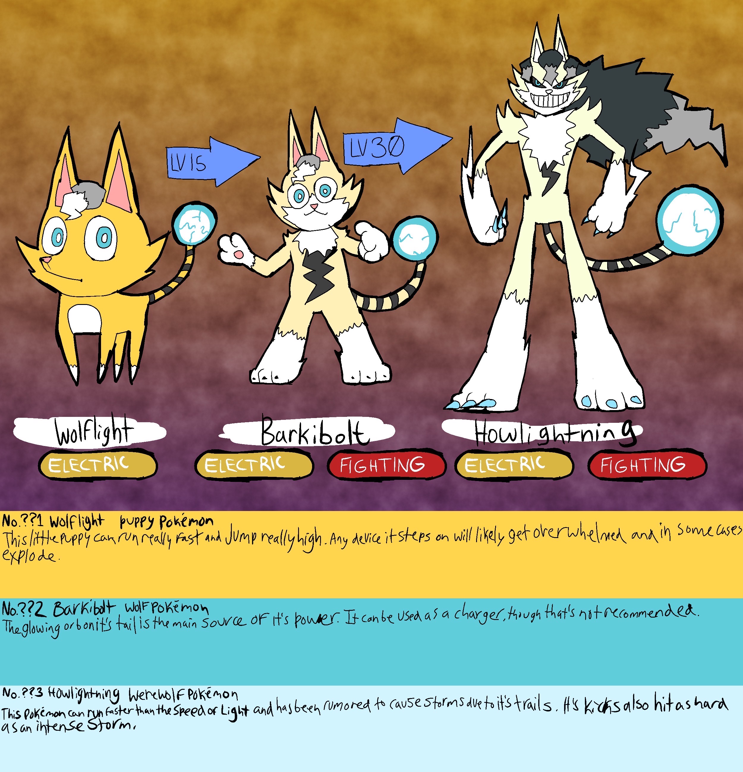 Fakemon line by ToonMoons on DeviantArt