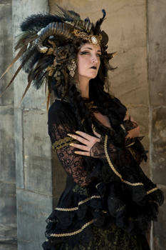 Stock - Black  gold Vampire Queen Faun Demon 26