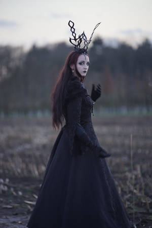 Stock - Gothic Lady dark field sad 4 by S-T-A-R-gazer
