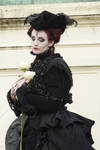 Stock - Lady baroque with roses gothic woman