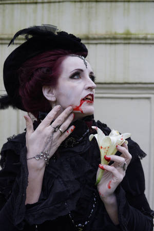 Stock - Vampire blood woman gothic baroque side 2 by S-T-A-R-gazer