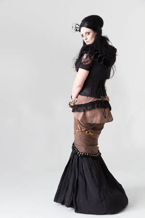 Stock - Gothic Steampunk woman look back by S-T-A-R-gazer