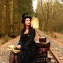 Stock - Steampunk railroad trip look away