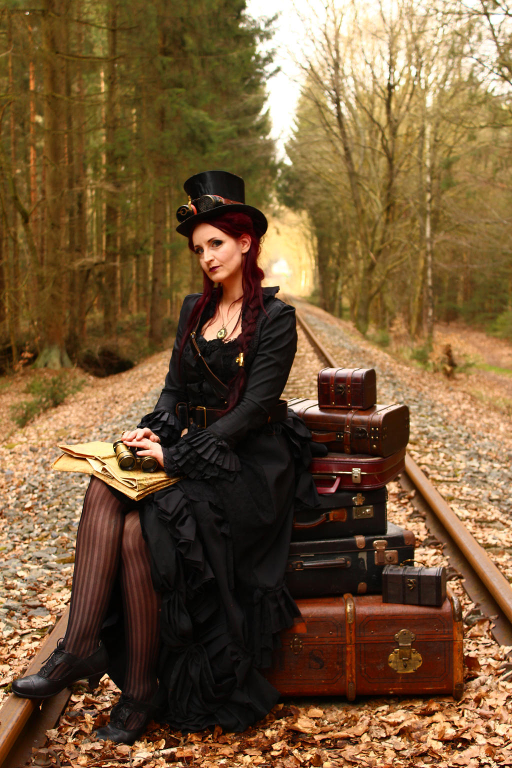 Stock - Steampunk railroad trip  little smile