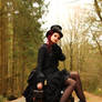 Stock - Steampunk sitting on trunks puppet pose