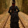 Stock - Steampunk on railway backview 3