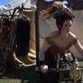 Stock - Steampunk lady riding a bike .. 3