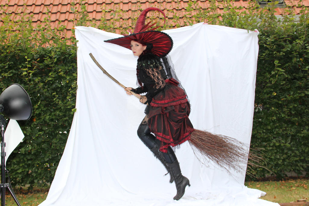 Stock - Witch flying on  a broom.... Halloween 2 by S-T-A-R-gazer