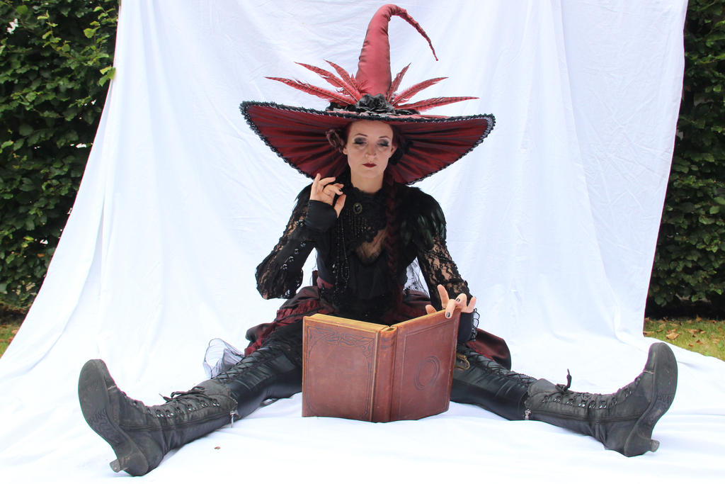 Stock - Witch sitting with a book  halloween 8 by S-T-A-R-gazer