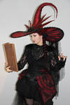 Stock - Halloween witch book portrait 4
