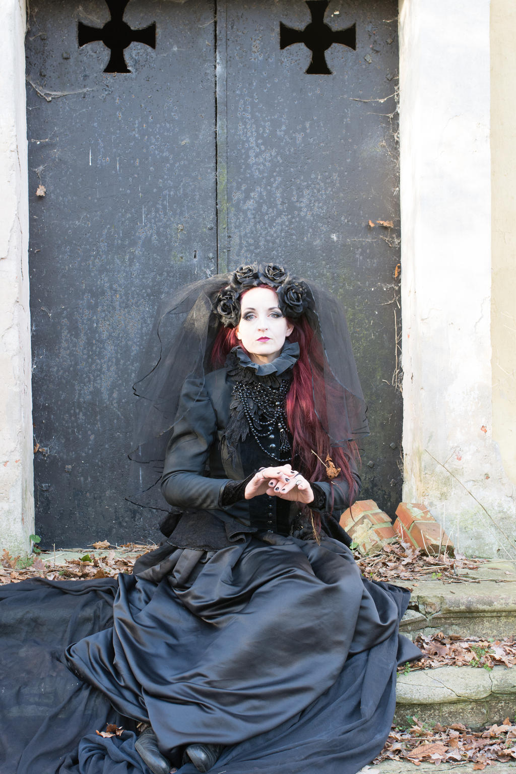 Stock - Gothic lady sitting hand pose