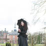 Stock - Gothic victorian lady with umbrella