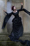 Stock - Gothic Dark woman hand pose dark wind 3