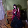 Stock - Victorian lady with violin romantic dark