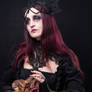 Stock - gothic woman dark flower romantic barouqe