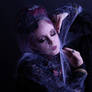 Stock - Spiderweb woman gothic hand pose dark